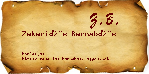 Zakariás Barnabás névjegykártya